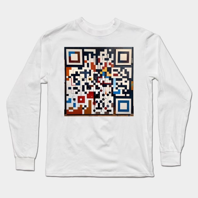 RickRoll QR Code Splatter Painting Long Sleeve T-Shirt by ravel.live